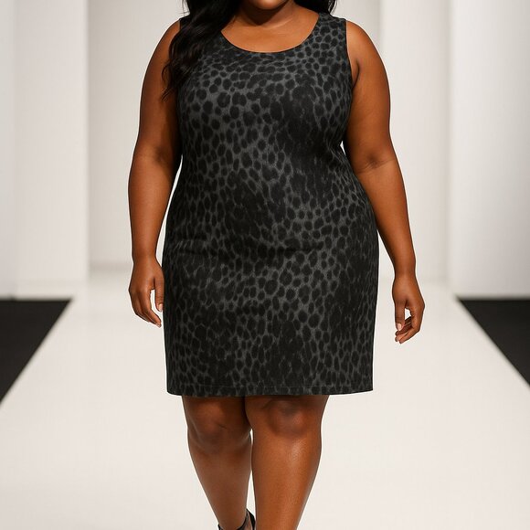 Sleeveless Animal print sheath dress - Picture 1 of 4